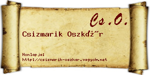 Csizmarik Oszkár névjegykártya